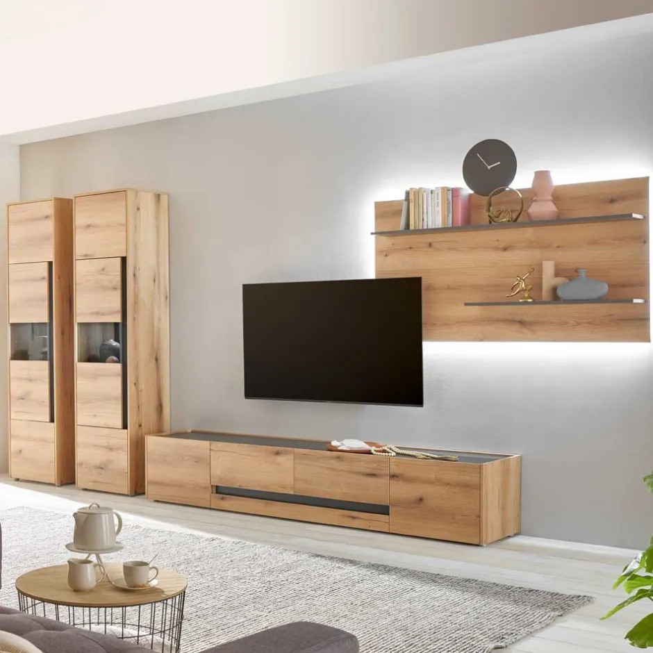 Moderne Wohnwände*Pharao24 Wohnzimmerwand modernes Design Castilla