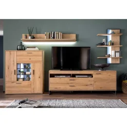 Moderne Wohnwände|Wohnwand 350 Cm*Pharao24 Wohnzimmerwand Vruamosa