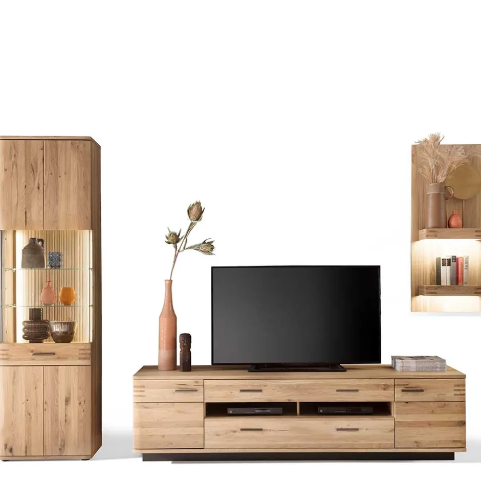 Pharao24 Wohnzimmerwand Wupnia> Wohnwand 250 Cm|Massivholz Wohnwände