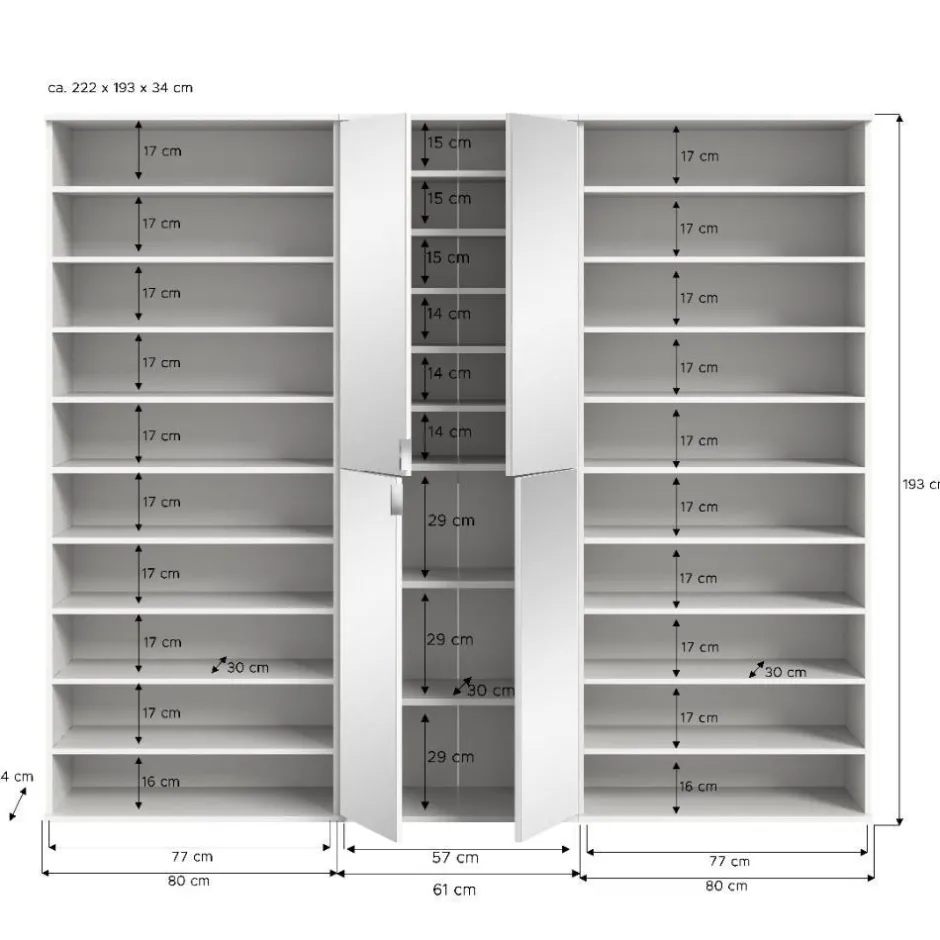 Pharao24 XL Schuhschrank modern Ridonner> Schuhschränke