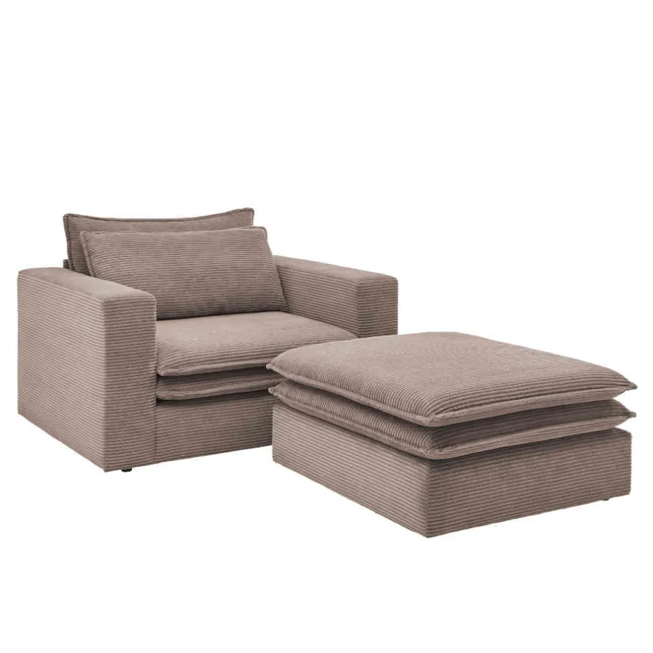 Relaxsessel*Pharao24 XL Sessel mit Hocker Mejan