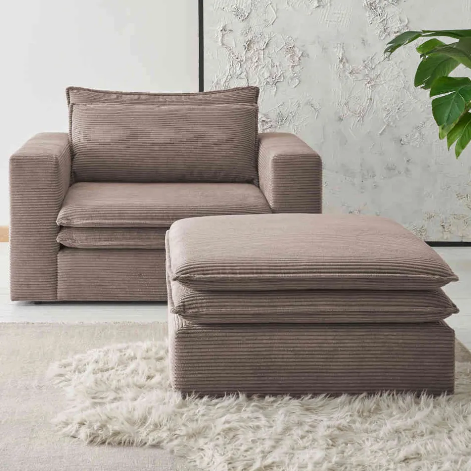 Relaxsessel*Pharao24 XL Sessel mit Hocker Mejan