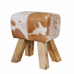 Sitzhocker|Hocker*Pharao24 Ziegenfell Hocker Metallo