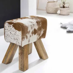 Sitzhocker|Hocker*Pharao24 Ziegenfell Hocker Metallo