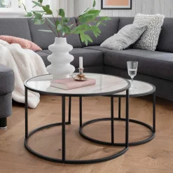 Beistelltische|Couchtische*Pharao24 Zwei Sofatische Melanie