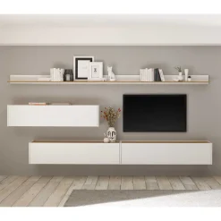 Pharao24 Zweifarbige Wohnwand Rascian> Moderne Wohnwände|Wohnwand 350 Cm