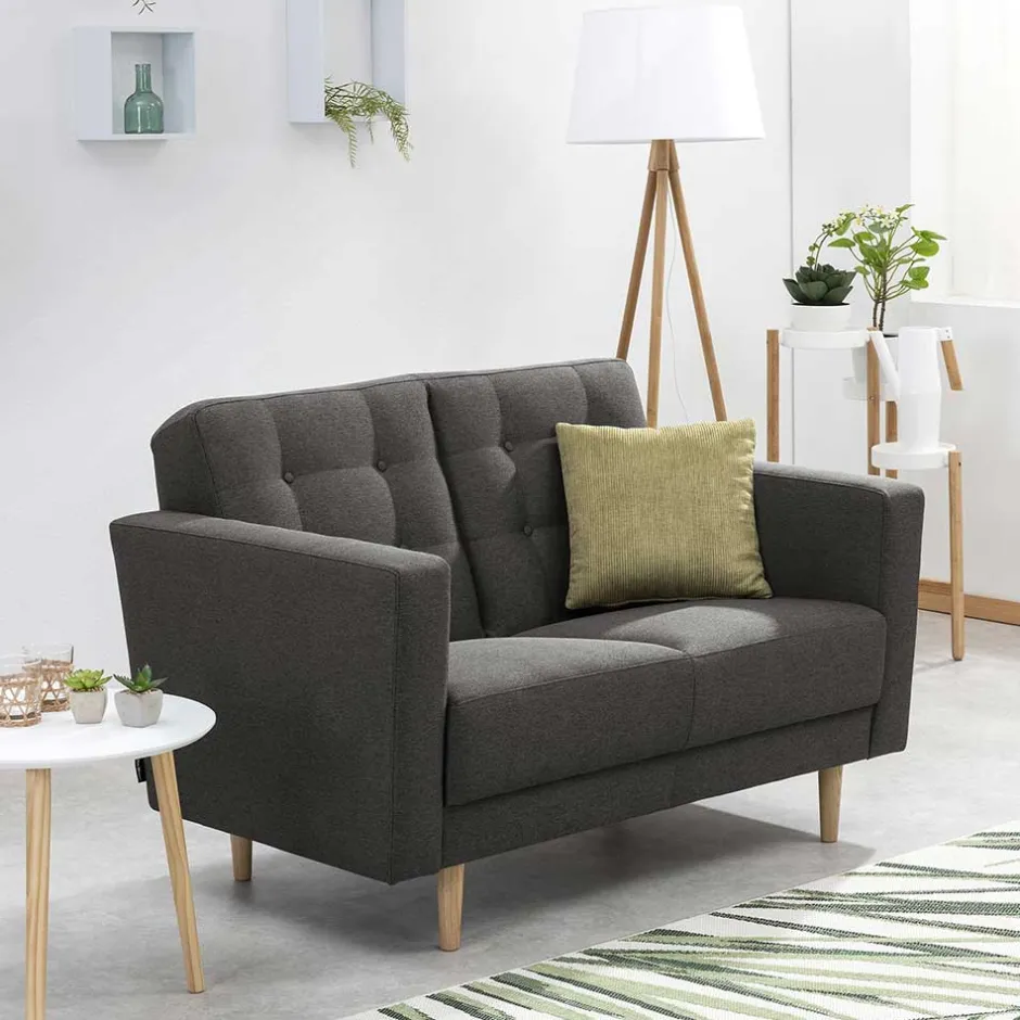 Pharao24 Zweisitzer Sofa Anthrazit Loytima> Wohnzimmercouch|Einzelsofa