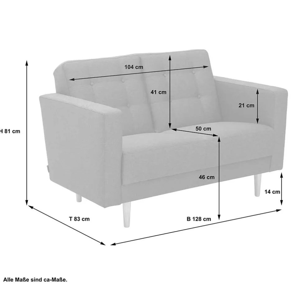 Pharao24 Zweisitzer Sofa Anthrazit Loytima> Wohnzimmercouch|Einzelsofa
