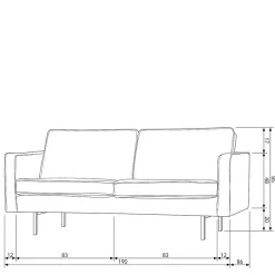 Polstermöbel|Wohnzimmercouch*Pharao24 Zweisitzer Sofa Vagonna